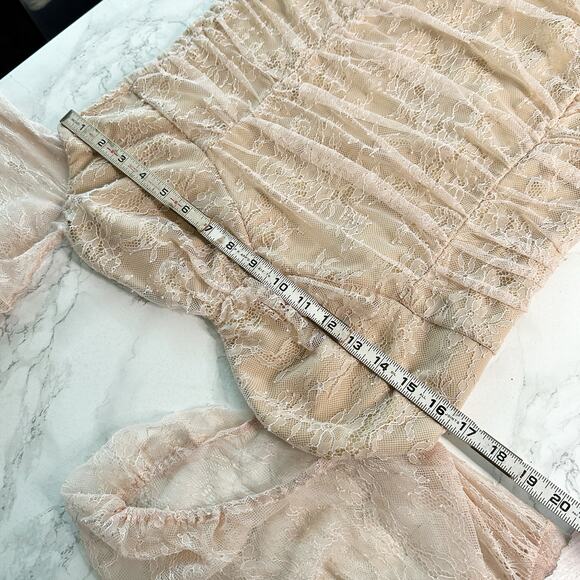 Michael Costello x Revolve Isadora Mini Dress in Baby Pink Blush Lace Size XL - Picture 13 of 13